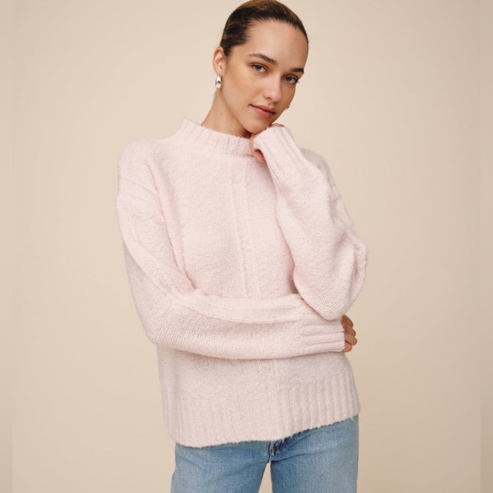 Bella Dahl Merino Wool Cozy Sweater in Cherry Blossom Medium